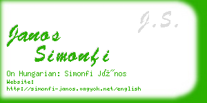 janos simonfi business card